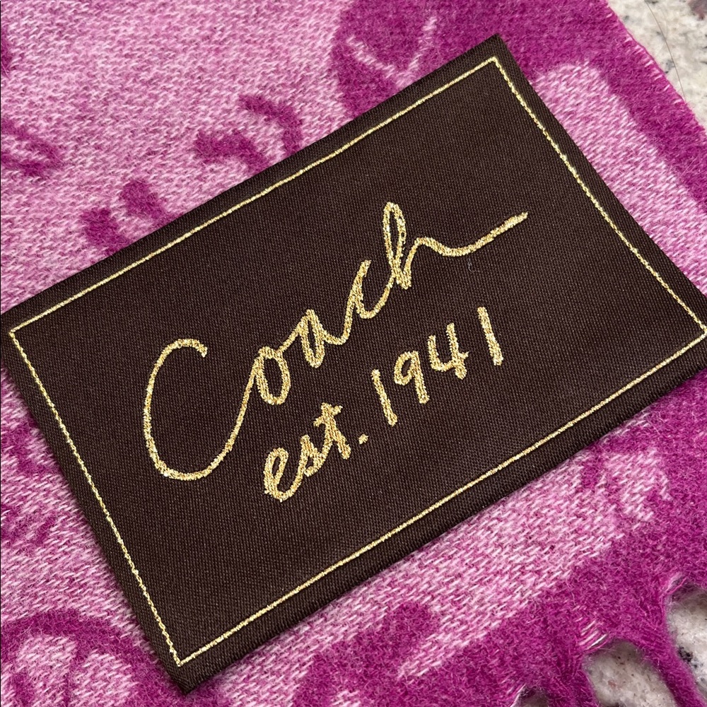 Coach Horse & Carriage Print Scarf EUC - Picture 3 of 6